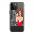 Полупрозрачный дизайнерский пластиковый чехол для Iphone 14 Pro Max Прозрачные париж