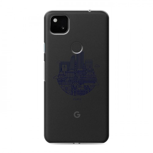 Полупрозрачный дизайнерский пластиковый чехол для Google Pixel 4a Прозрачные париж