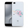 Полупрозрачный дизайнерский пластиковый чехол для Xiaomi Mi5C Прозрачные цветочки