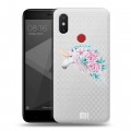 Полупрозрачный дизайнерский пластиковый чехол для Xiaomi Mi8 SE Прозрачные цветочки