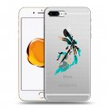 Полупрозрачный дизайнерский силиконовый чехол для Iphone 7 Plus / 8 Plus Прозрачные цветочки