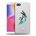 Полупрозрачный дизайнерский пластиковый чехол для Xiaomi RedMi 6A Прозрачные цветочки