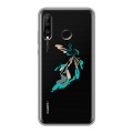 Полупрозрачный дизайнерский силиконовый чехол для Huawei P30 Lite Прозрачные цветочки