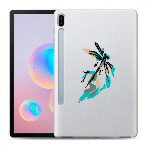 Полупрозрачный дизайнерский силиконовый с усиленными углами чехол для Samsung Galaxy Tab S6 Прозрачные цветочки