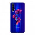 Полупрозрачный дизайнерский пластиковый чехол для Huawei Honor 20 Прозрачные цветочки