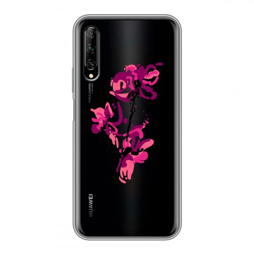 Полупрозрачный дизайнерский пластиковый чехол для Huawei Y9s Прозрачные цветочки