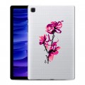 Полупрозрачный дизайнерский силиконовый чехол для Samsung Galaxy Tab A7 10.4 (2020) Прозрачные цветочки