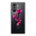 Полупрозрачный дизайнерский пластиковый чехол для Huawei Nova 10 Прозрачные цветочки
