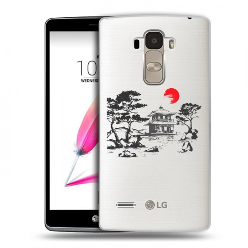 Полупрозрачный дизайнерский пластиковый чехол для LG G4 Stylus Прозрачная япония