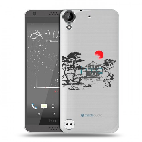 Полупрозрачный дизайнерский пластиковый чехол для HTC Desire 530 Прозрачная япония