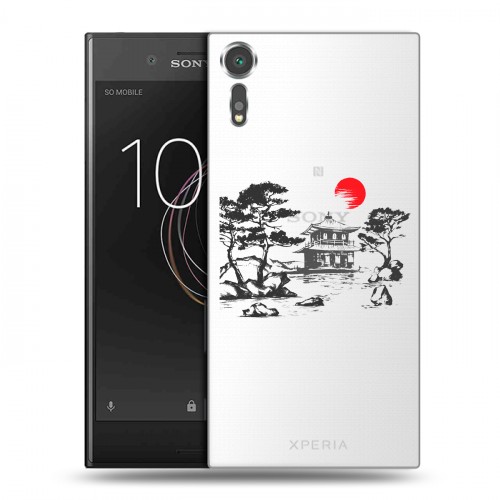 Полупрозрачный дизайнерский пластиковый чехол для Sony Xperia XZs Прозрачная япония