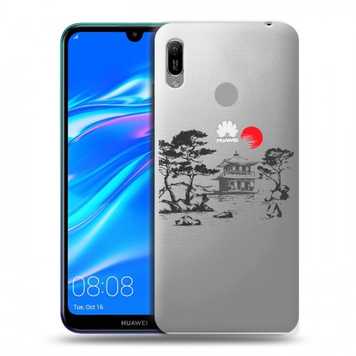 Полупрозрачный дизайнерский пластиковый чехол для Huawei Y6 (2019) Прозрачная япония