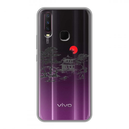 Полупрозрачный дизайнерский силиконовый чехол для Vivo Y17 Прозрачная япония