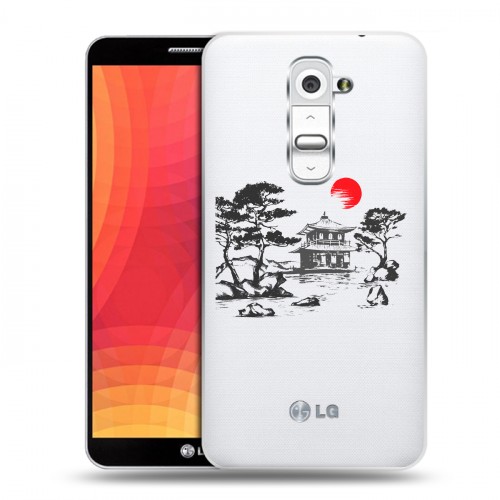 Полупрозрачный дизайнерский пластиковый чехол для LG Optimus G2 Прозрачная япония