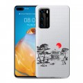 Полупрозрачный дизайнерский пластиковый чехол для Huawei P40 Прозрачная япония