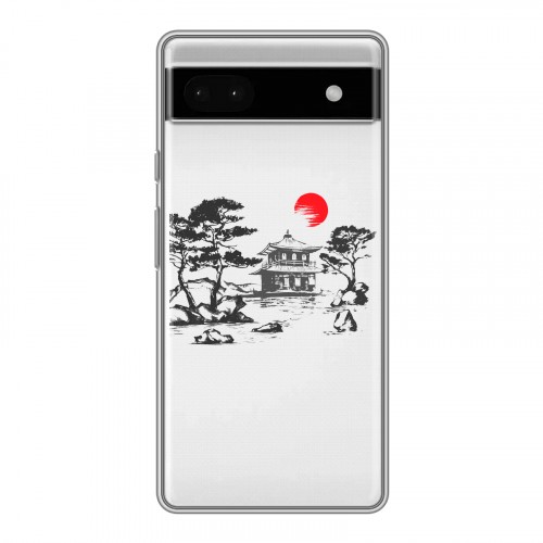 Полупрозрачный дизайнерский силиконовый чехол для Google Pixel 6a Прозрачная япония