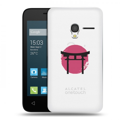 Полупрозрачный дизайнерский пластиковый чехол для Alcatel One Touch Pixi 3 (4.0) Прозрачная япония
