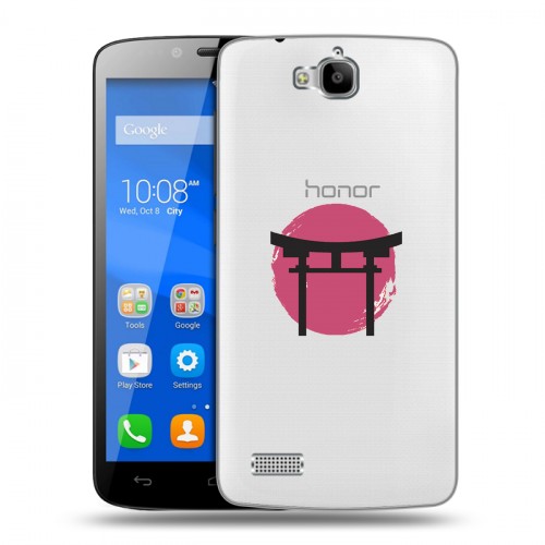 Полупрозрачный дизайнерский пластиковый чехол для Huawei Honor 3C Lite Прозрачная япония