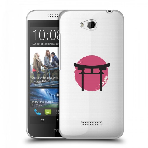 Полупрозрачный дизайнерский пластиковый чехол для HTC Desire 616 Прозрачная япония