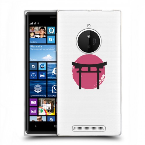 Полупрозрачный дизайнерский пластиковый чехол для Nokia Lumia 830 Прозрачная япония
