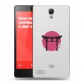 Полупрозрачный дизайнерский силиконовый чехол для Xiaomi RedMi Note Прозрачная япония