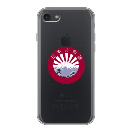 Полупрозрачный дизайнерский силиконовый с усиленными углами чехол для Iphone 7 Прозрачная япония