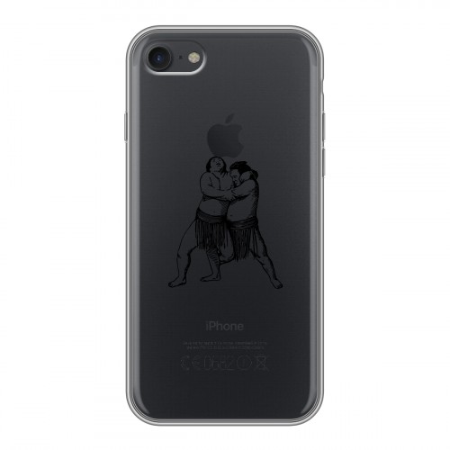 Полупрозрачный дизайнерский силиконовый с усиленными углами чехол для Iphone 7 Прозрачная япония