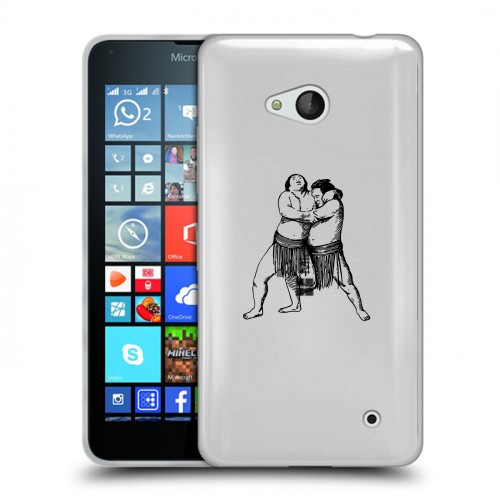 Полупрозрачный дизайнерский силиконовый чехол для Microsoft Lumia 640 Прозрачная япония