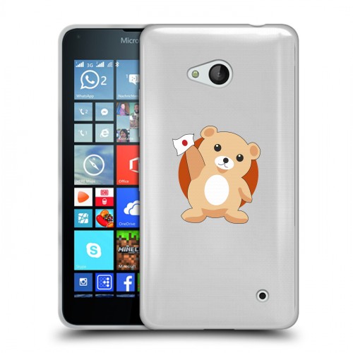 Полупрозрачный дизайнерский пластиковый чехол для Microsoft Lumia 640 Прозрачная япония