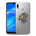 Полупрозрачный дизайнерский пластиковый чехол для Huawei Y6 (2019) Прозрачные тигры