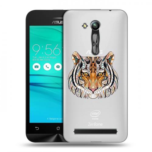 Полупрозрачный дизайнерский пластиковый чехол для ASUS ZenFone Go 4.5 ZB452KG Прозрачные тигры
