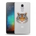 Полупрозрачный дизайнерский силиконовый чехол для Xiaomi RedMi Pro Прозрачные тигры