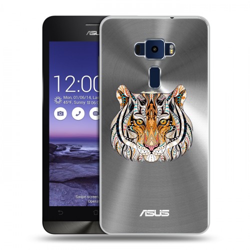Полупрозрачный дизайнерский пластиковый чехол для Asus ZenFone 3 5.2 Прозрачные тигры