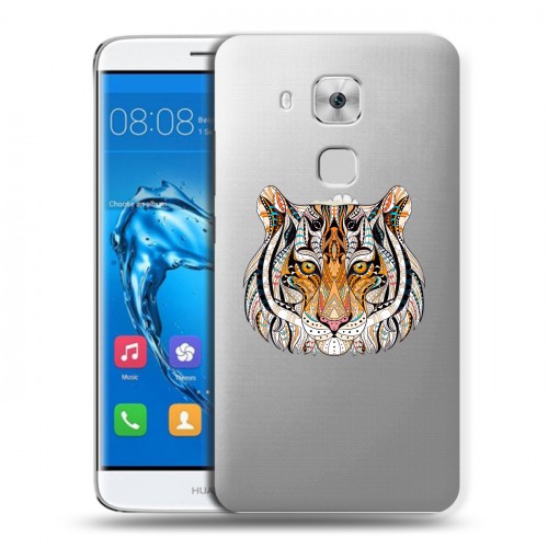 Полупрозрачный дизайнерский пластиковый чехол для Huawei Nova Plus Прозрачные тигры
