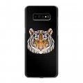 Полупрозрачный дизайнерский пластиковый чехол для Samsung Galaxy S10 Plus Прозрачные тигры