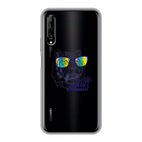 Полупрозрачный дизайнерский силиконовый чехол для Huawei Y9s Прозрачные тигры