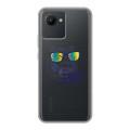 Полупрозрачный дизайнерский пластиковый чехол для Realme C30 Прозрачные тигры