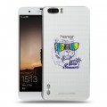 Полупрозрачный дизайнерский пластиковый чехол для Huawei Honor 6 Plus Прозрачные тигры