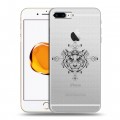 Полупрозрачный дизайнерский силиконовый чехол для Iphone 7 Plus / 8 Plus Прозрачные тигры