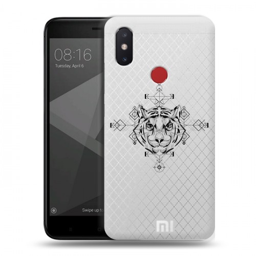 Полупрозрачный дизайнерский пластиковый чехол для Xiaomi Mi8 SE Прозрачные тигры