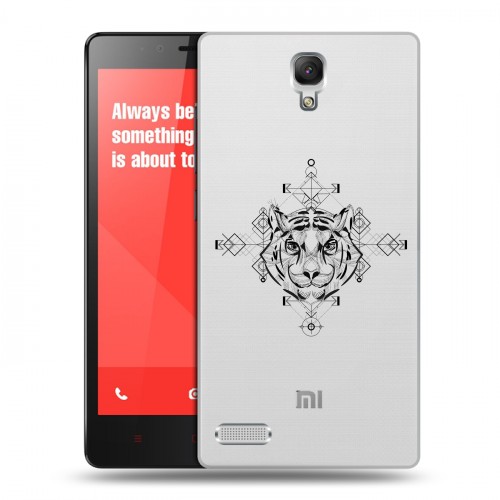 Полупрозрачный дизайнерский силиконовый чехол для Xiaomi RedMi Note Прозрачные тигры