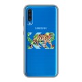 Полупрозрачный дизайнерский пластиковый чехол для Samsung Galaxy A50 Прозрачные тигры