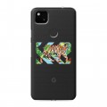 Полупрозрачный дизайнерский пластиковый чехол для Google Pixel 4a Прозрачные тигры