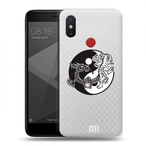 Полупрозрачный дизайнерский силиконовый чехол для Xiaomi Mi8 SE Прозрачные тигры