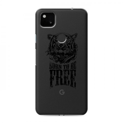 Полупрозрачный дизайнерский пластиковый чехол для Google Pixel 4a Прозрачные тигры