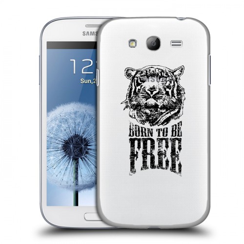 Полупрозрачный дизайнерский пластиковый чехол для Samsung Galaxy Grand Прозрачные тигры