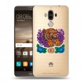 Полупрозрачный дизайнерский пластиковый чехол для Huawei Mate 9 Прозрачный тигр