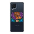 Полупрозрачный дизайнерский пластиковый чехол для Samsung Galaxy A22 Прозрачный тигр