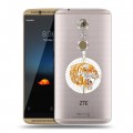 Полупрозрачный дизайнерский пластиковый чехол для ZTE Axon 7 Прозрачный тигр