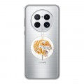 Полупрозрачный дизайнерский пластиковый чехол для Huawei Mate 50 Pro Прозрачный тигр